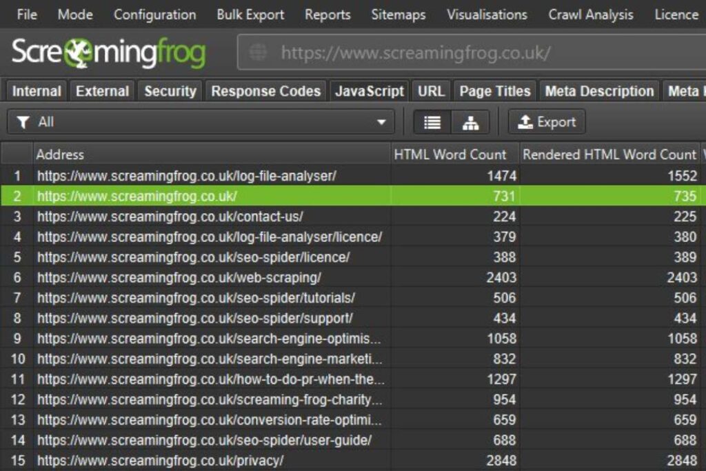 screaming frog seo spider